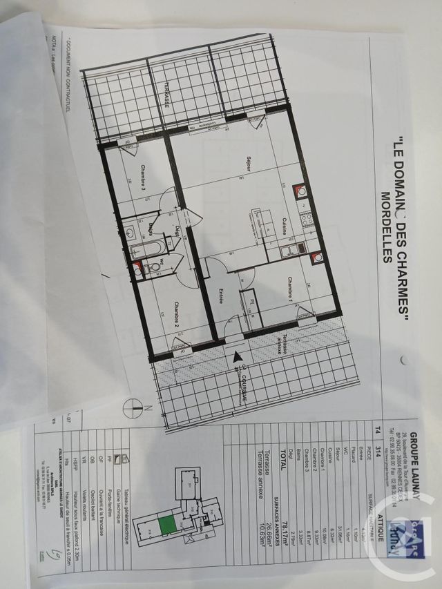 Appartement à louer - 4 pièces - 78.17 m2 - MORDELLES - 35 - BRETAGNE - Century 21 Arb Immobilier